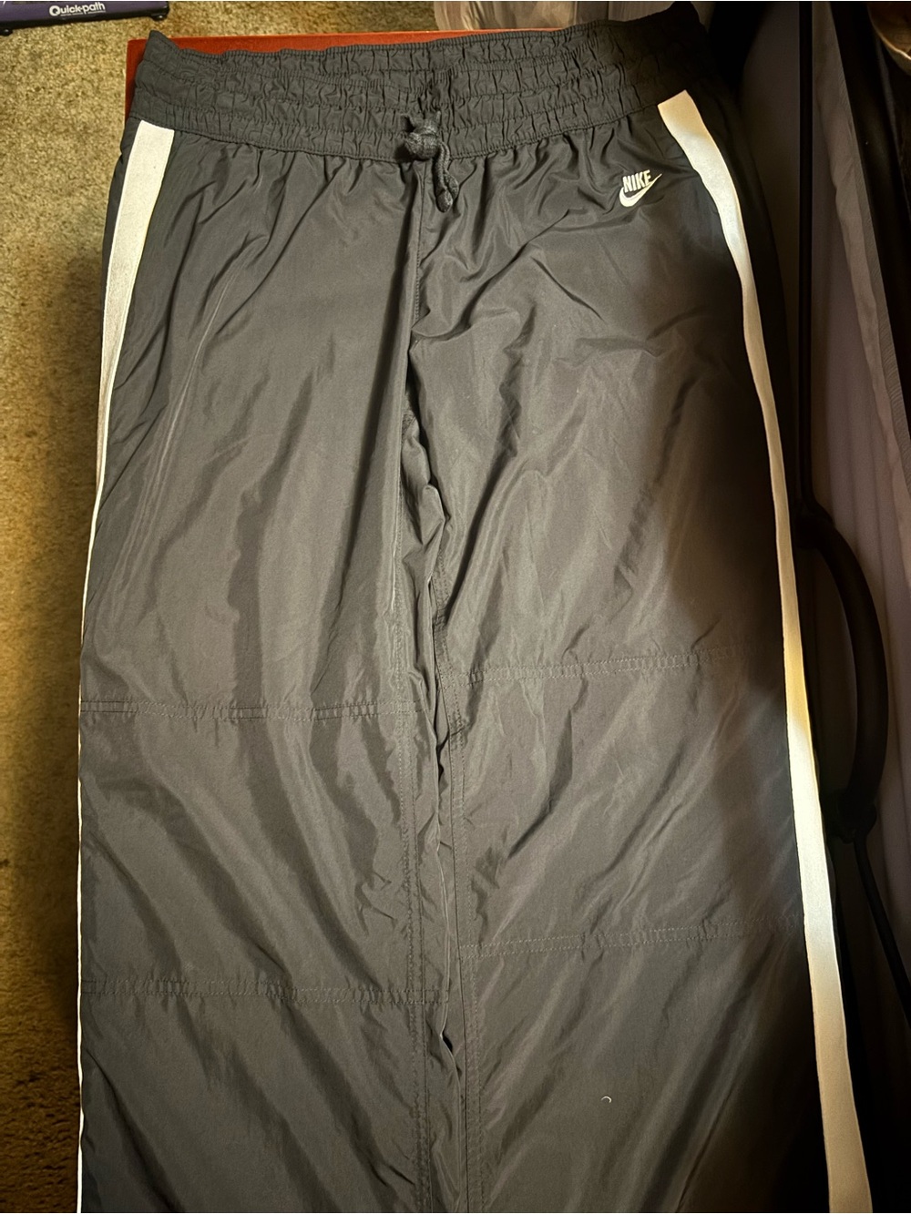 Nike Black Joggers with White Side Stripes